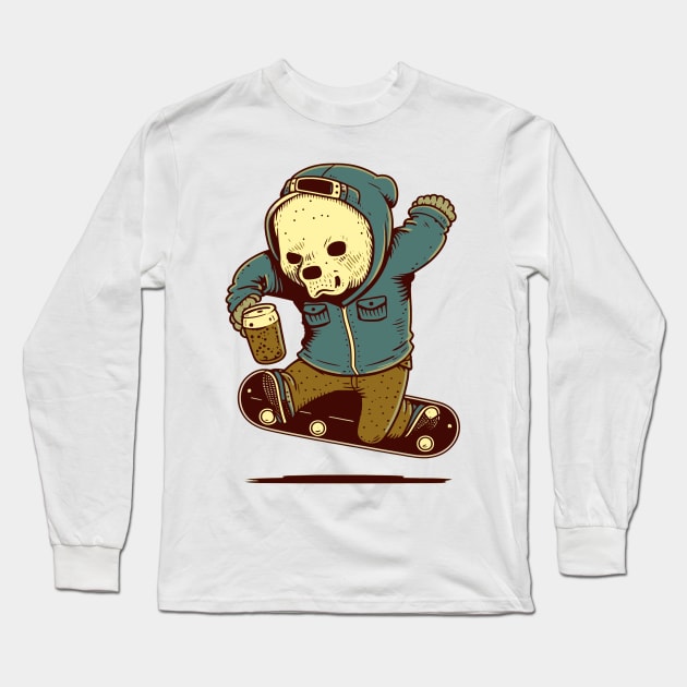 Bear and Beer snowboard Long Sleeve T-Shirt by Mr Youpla